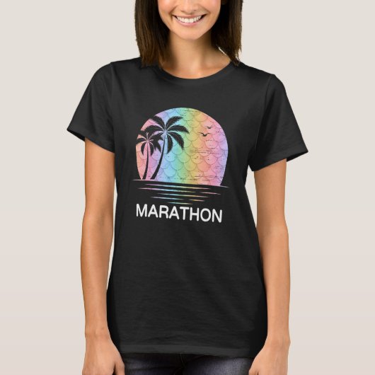 Marathon Florida Mermaid Vacation Beach Island Fam T-Shirt (Vorderseite)