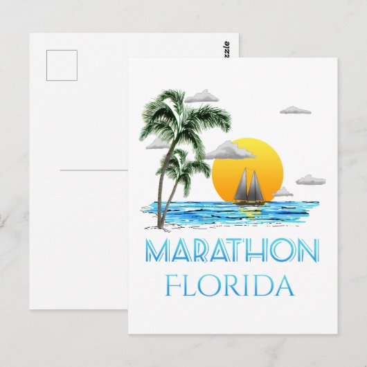 Marathon Florida Postkarte (Vorne/Hinten)
