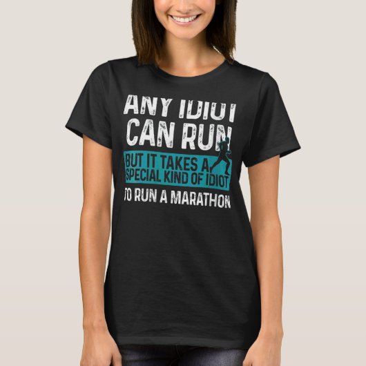 Marathon-Frauen laufen Idiot Marathoner 26 2 Run T-Shirt (Vorderseite)