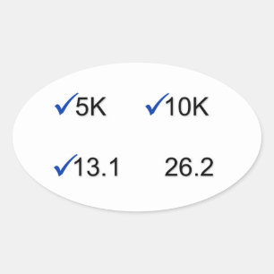 Marathon Goals Ovaler Aufkleber