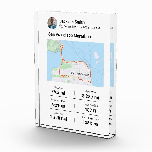 Marathon | Halbmarathon Bestes Geschenk Fotoblock (Rechts)