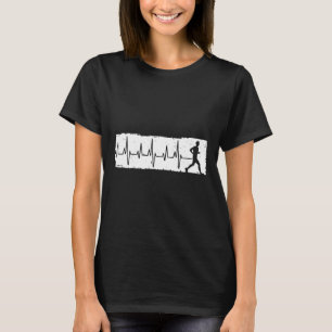 Marathon Joggen Heartbeat EKG Läufer moti T-Shirt