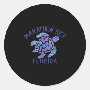 Marathon Key, Fl Beach Design _ Tribal Turtle Gesc Runder Aufkleber