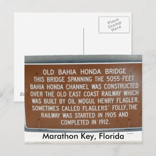 Marathon Key, Florida Postkarte (Vorne/Hinten)