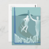 Marathon laufen Grüße memorabilia Postkarte (Vorne/Hinten)