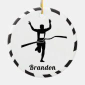 Marathon-Läufer Cross-Country-Laufname Keramik Ornament (Hinten)