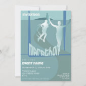 Marathon-Läufer-Event Feier Einladung (Vorderseite)