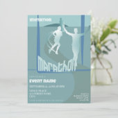 Marathon-Läufer-Event Feier Einladung (Stehend Vorderseite)