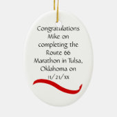 Marathon-Läufer-Verzierung - männliches Rot Keramikornament (Hinten)