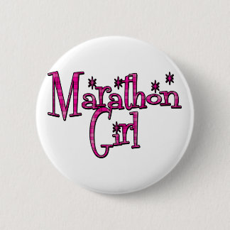 Marathon-Mädchen Button