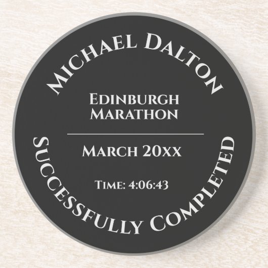 Marathon oder Fun Run Trophy Sandstone Untersetzer (Vorne)
