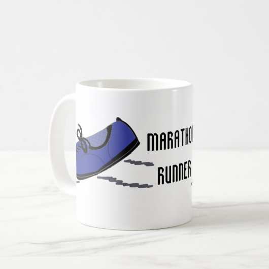 Marathon Runner - Blaue Running Shoes Kaffeetasse (Vorderseite Links)