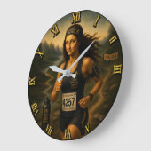 Marathon Runner Funny Mona Lisa Große Wanduhr (Winkel)