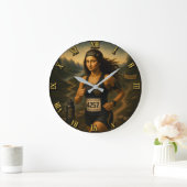 Marathon Runner Funny Mona Lisa Große Wanduhr (Zuhause)