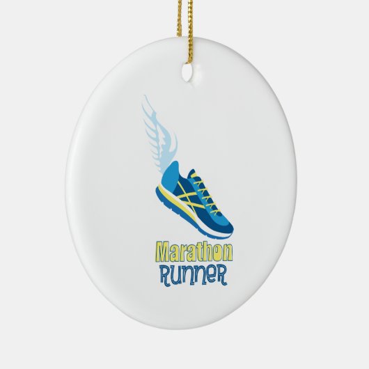 Marathon Runner Keramik Ornament (Rechts)