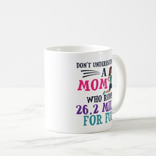 Marathon Runner Mom Coffee Mug Mothers Day Race Kaffeetasse (VorderseiteRechts)