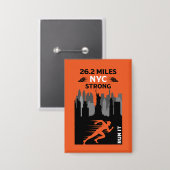 Marathon Runner New York 26,2 Button (Vorderseite/Rückseite)