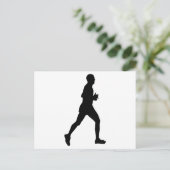 Marathon Runner Silhouette Postkarte (Stehend Vorderseite)