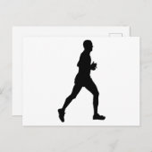Marathon Runner Silhouette Postkarte (Vorne/Hinten)