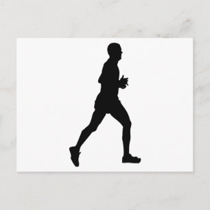 Marathon Runner Silhouette Postkarte