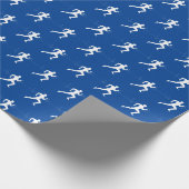 Marathon Runners on Blue Geschenkpapier (Ecke)