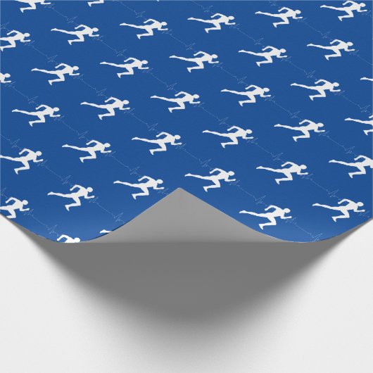 Marathon Runners on Blue Geschenkpapier (Ecke)