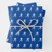 Marathon Runners on Blue Geschenkpapier Set (Beispiel)