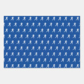 Marathon Runners on Blue Geschenkpapier Set (Vorderseite)