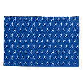 Marathon Runners on Blue Kissenbezug (Rückseite-Links)