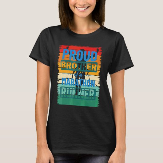Marathon Runners Proud Brother Vintag Retro T-Shirt (Vorderseite)