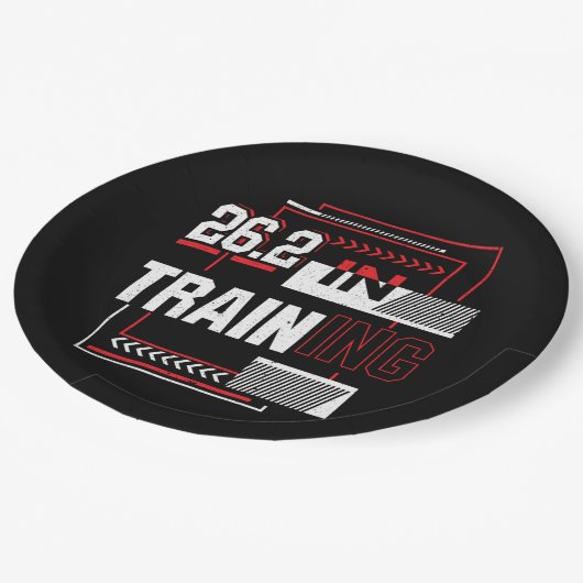 Marathon Running - 26.2 in Training Abstrakt Pappteller (Schrägansicht)