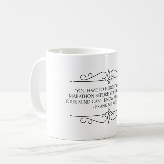 Marathon Running Funny Zitat Kaffeetasse (Vorderseite Links)