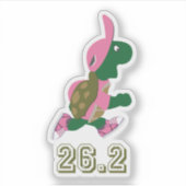 Marathon Running Turtle in Pink Aufkleber (Vorderseite)