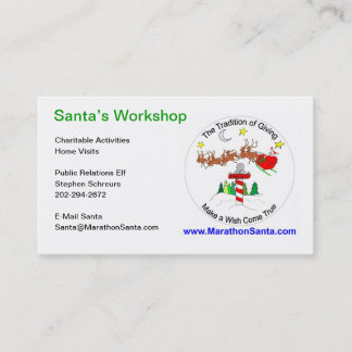 Marathon Santa Business Cards Visitenkarte