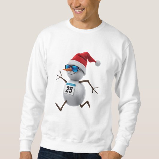Marathon Snowman – Christmas Running Tee (Vorderseite)