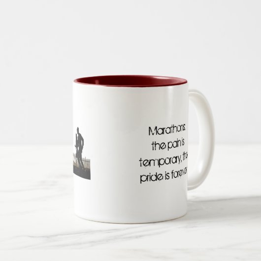 Marathon-Tasse Zweifarbige Tasse (VorderseiteRechts)