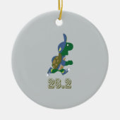 Marathon Turtle Runner in Blue Keramik Ornament (Vorne)