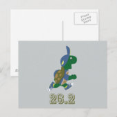 Marathon Turtle Runner in Blue Postkarte (Vorne/Hinten)