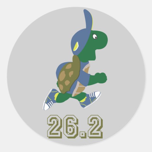 Marathon Turtle Runner in Blue Runder Aufkleber (Vorderseite)
