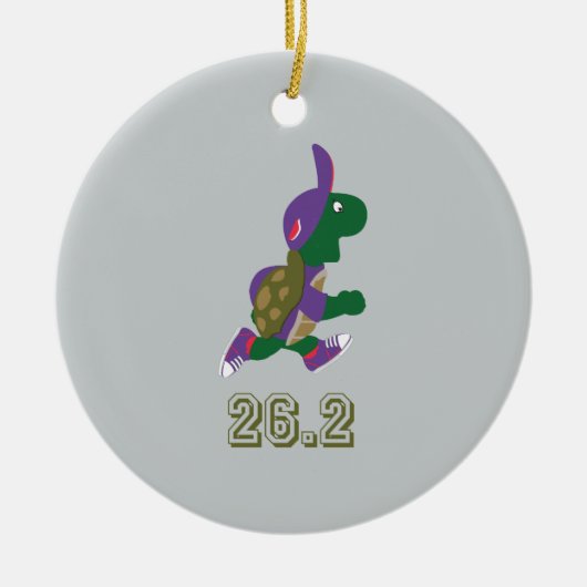 Marathon Turtle Runner in Lila Keramik Ornament (Vorne)