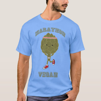 Marathon Vegan Retro Laufende Artischocke T-Shirt