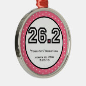 Marathon-Verzierung Silbernes Ornament (Rechts)