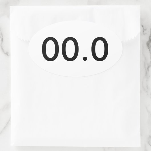 Marathonläufer "00.0"! ovaler aufkleber (Tasche)