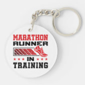 Marathonläufer im Training Schlüsselanhänger (Rückseite)