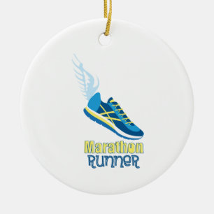 Marathonläufer Keramik Ornament
