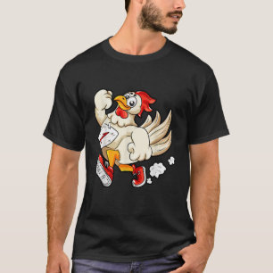 Marathonläufer mit Hühnermotivation Sport h T-Shirt