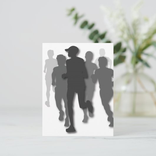 Marathonläufer Postkarte (Stehend Vorderseite)