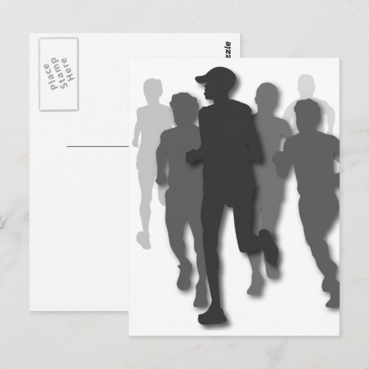 Marathonläufer Postkarte (Vorne/Hinten)