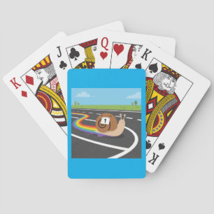 Marathonläufer Schnecke Süße Regenbogen-Spur Spielkarten