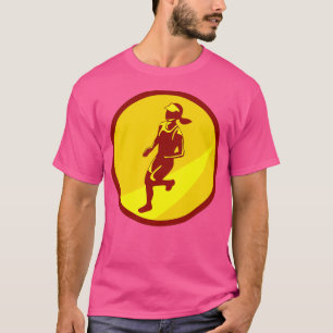 Marathonläuferin Circle Retro T-Shirt